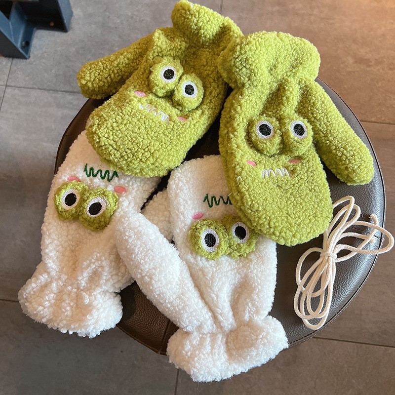 Koreanischer Stil, süße grüne  – Wool Glove Lined Bewertung und Preis