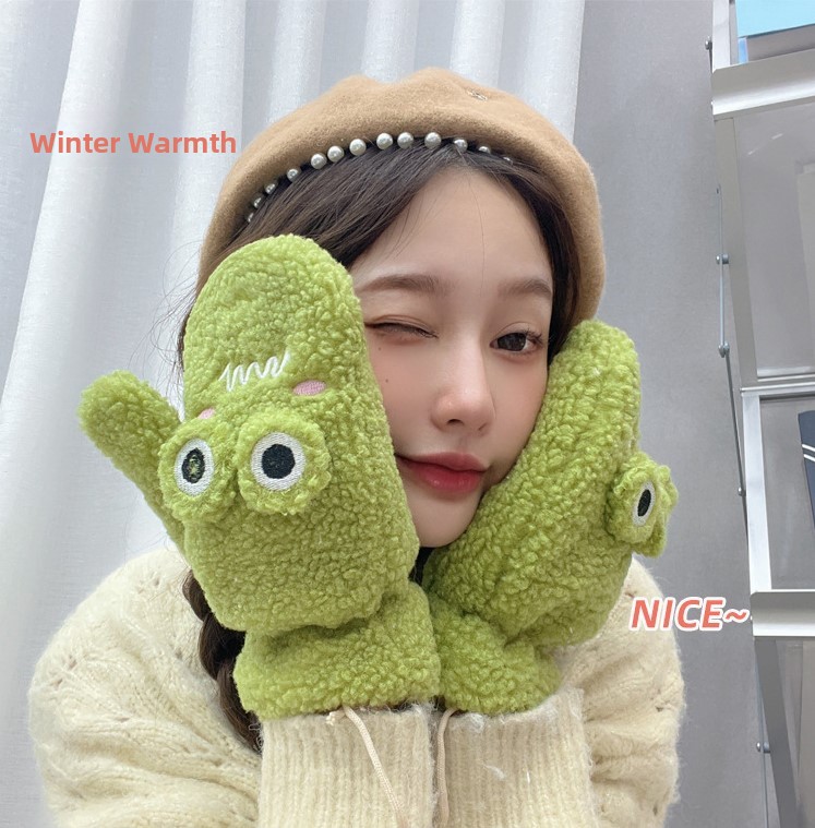 Koreanischer Stil, süße grüne  – Wool Glove Lined Bewertung und Preis